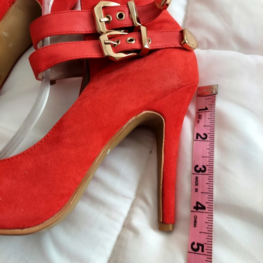 Akira Open Toe Double Ankle Strap Heels - Picture 7 of 8